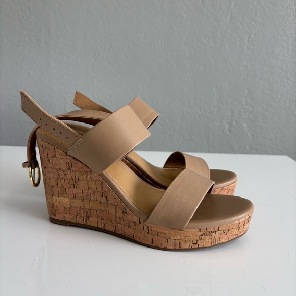 LC Lauren Conrad Beige Cork Wedges - Picture 4 of 6